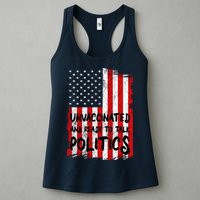 Unvaccinated And Ready To Talk Politics Funny US Flag Womens Tank Top