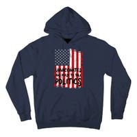 Unvaccinated And Ready To Talk Politics Funny US Flag Tall Hoodie