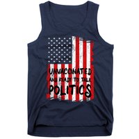 Unvaccinated And Ready To Talk Politics Funny US Flag Tank Top