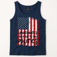 Unvaccinated And Ready To Talk Politics Funny US Flag Tank Top