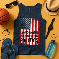Unvaccinated And Ready To Talk Politics Funny US Flag Tank Top