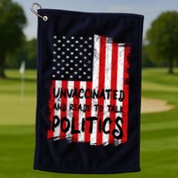 Unvaccinated And Ready To Talk Politics Funny US Flag Golf Towel