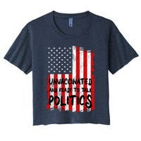 Unvaccinated And Ready To Talk Politics Funny US Flag Crop Top