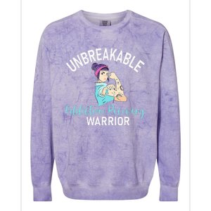 Unbreakable Addiction Recovery Warrior Aa Sober Gifts Women Colorblast Crewneck Sweatshirt