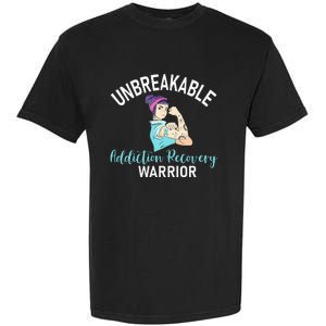 Unbreakable Addiction Recovery Warrior Aa Sober Gifts Women Garment-Dyed Heavyweight T-Shirt