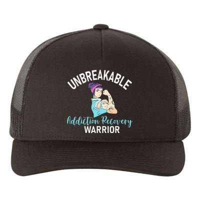 Unbreakable Addiction Recovery Warrior Aa Sober Gifts Women Yupoong Adult 5-Panel Trucker Hat