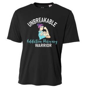 Unbreakable Addiction Recovery Warrior Aa Sober Gifts Women Cooling Performance Crew T-Shirt