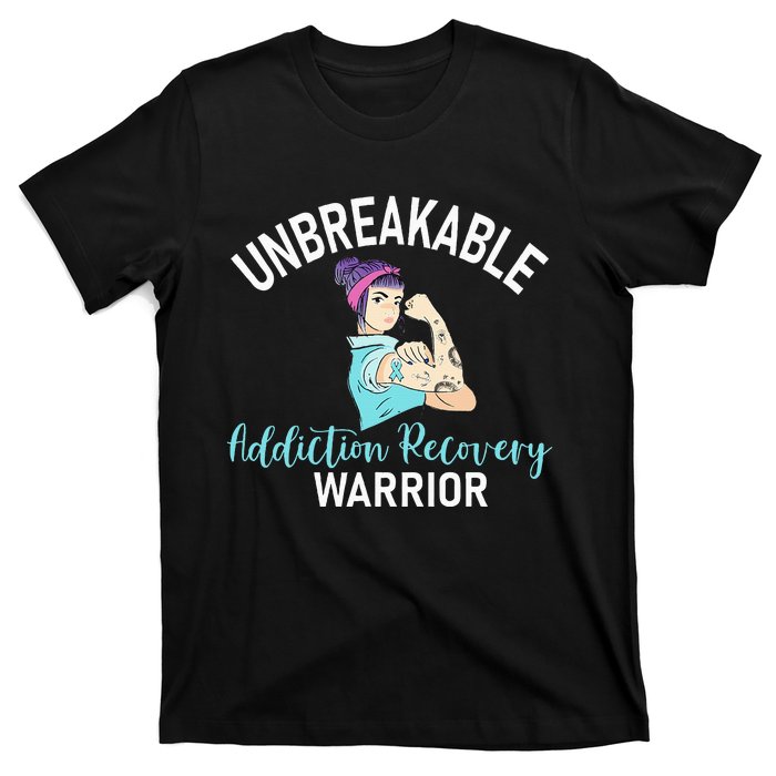 Unbreakable Addiction Recovery Warrior Aa Sober Gifts Women T-Shirt