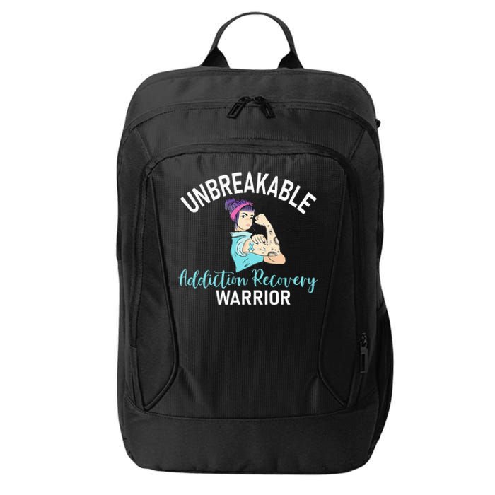 Unbreakable Addiction Recovery Warrior Aa Sober Gifts Women City Backpack