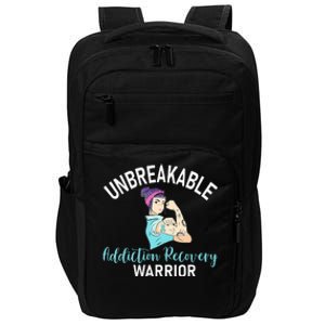 Unbreakable Addiction Recovery Warrior Aa Sober Gifts Women Impact Tech Backpack