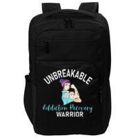 Unbreakable Addiction Recovery Warrior Aa Sober Gifts Women Impact Tech Backpack