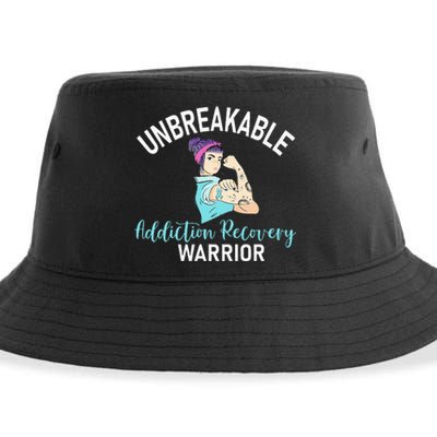 Unbreakable Addiction Recovery Warrior Aa Sober Gifts Women Sustainable Bucket Hat