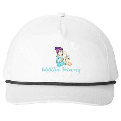 Unbreakable Addiction Recovery Warrior Aa Sober Gifts Women Snapback Five-Panel Rope Hat