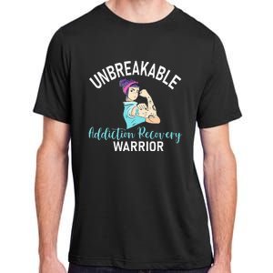 Unbreakable Addiction Recovery Warrior Aa Sober Gifts Women Adult ChromaSoft Performance T-Shirt