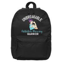 Unbreakable Addiction Recovery Warrior Aa Sober Gifts Women 16 in Basic Backpack