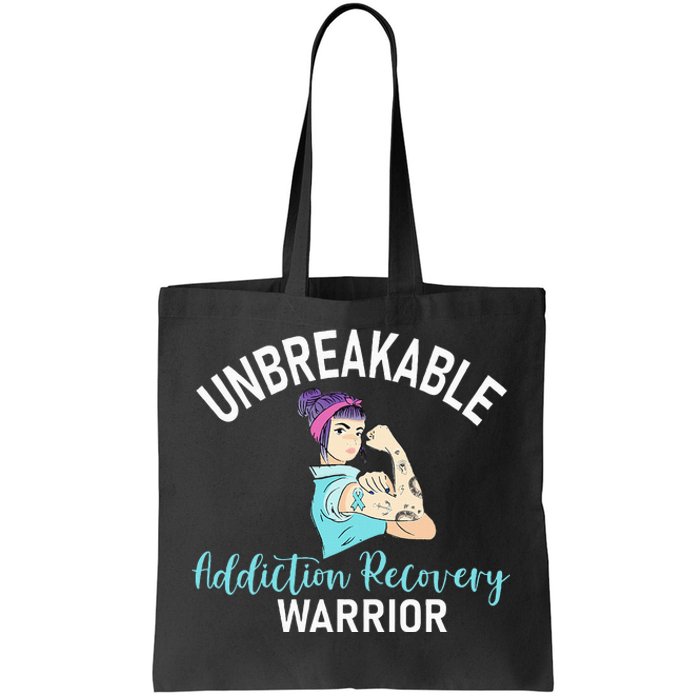 Unbreakable Addiction Recovery Warrior Aa Sober Gifts Women Tote Bag