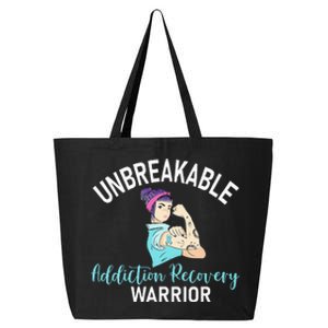 Unbreakable Addiction Recovery Warrior Aa Sober Gifts Women 25L Jumbo Tote