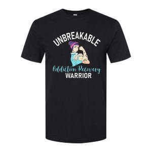 Unbreakable Addiction Recovery Warrior Aa Sober Gifts Women Softstyle CVC T-Shirt