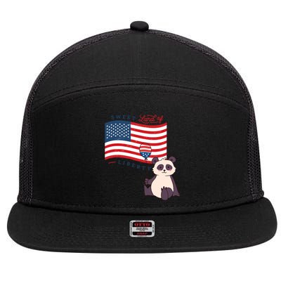 Usa America Sweet Land Liberty Animals Funny Gift 7 Panel Mesh Trucker Snapback Hat