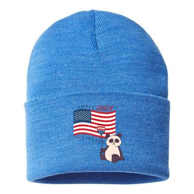 Usa America Sweet Land Liberty Animals Funny Gift Sustainable Knit Beanie