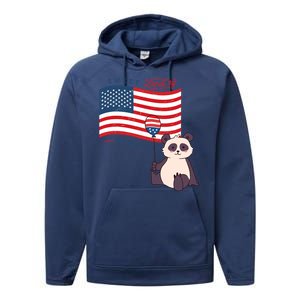 Usa America Sweet Land Liberty Animals Funny Gift Performance Fleece Hoodie