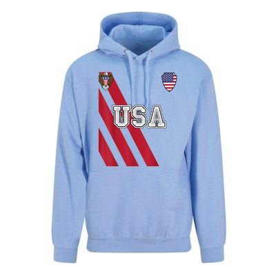 Usa America Soccer Jersey Red Blue Football Usa 2026 Unisex Surf Hoodie