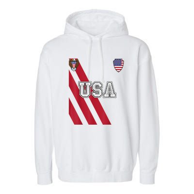 Usa America Soccer Jersey Red Blue Football Usa 2026 Garment-Dyed Fleece Hoodie