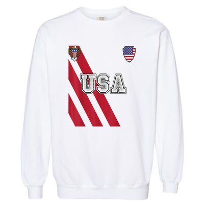 Usa America Soccer Jersey Red Blue Football Usa 2026 Garment-Dyed Sweatshirt