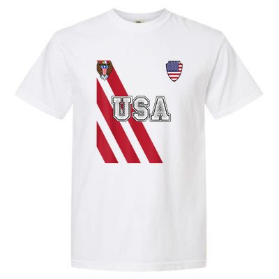 Usa America Soccer Jersey Red Blue Football Usa 2026 Garment-Dyed Heavyweight T-Shirt