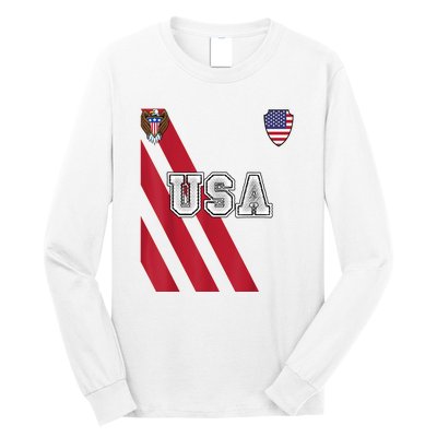 Usa America Soccer Jersey Red Blue Football Usa 2026 Long Sleeve Shirt