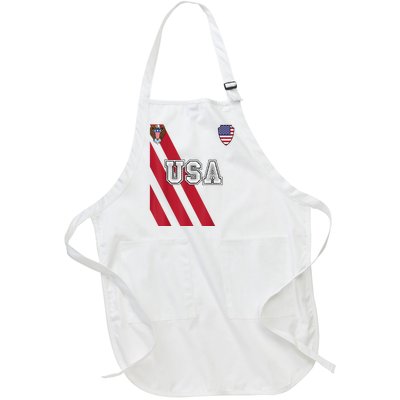 Usa America Soccer Jersey Red Blue Football Usa 2026 Full-Length Apron With Pockets