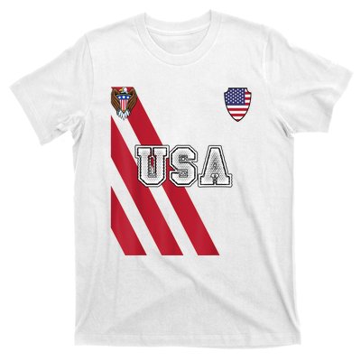 Usa America Soccer Jersey Red Blue Football Usa 2026 T-Shirt