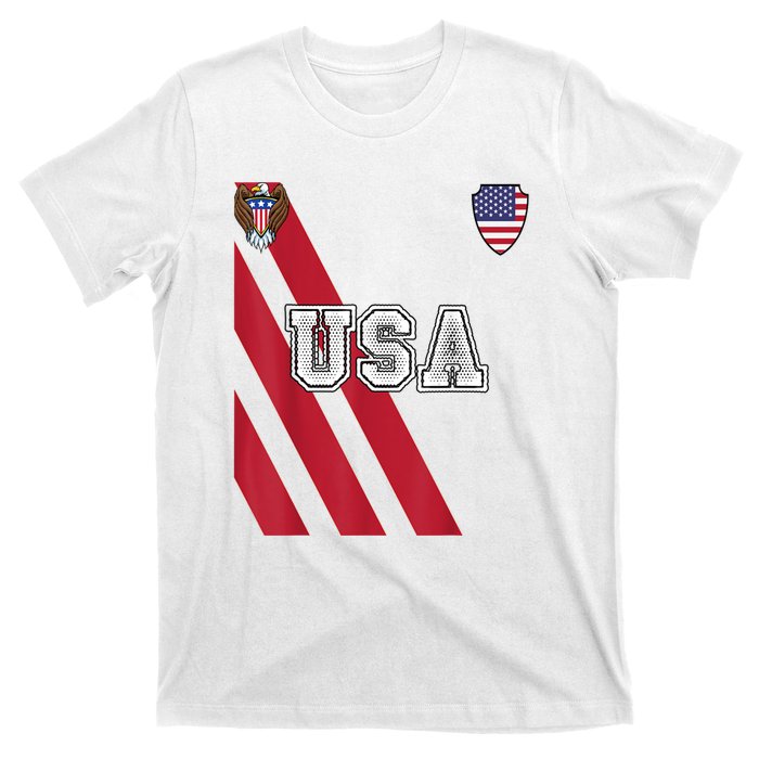 Usa America Soccer Jersey Red Blue Football Usa 2026 T-Shirt