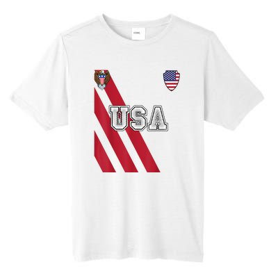 Usa America Soccer Jersey Red Blue Football Usa 2026 Tall Fusion ChromaSoft Performance T-Shirt