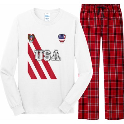 Usa America Soccer Jersey Red Blue Football Usa 2026 Long Sleeve Pajama Set