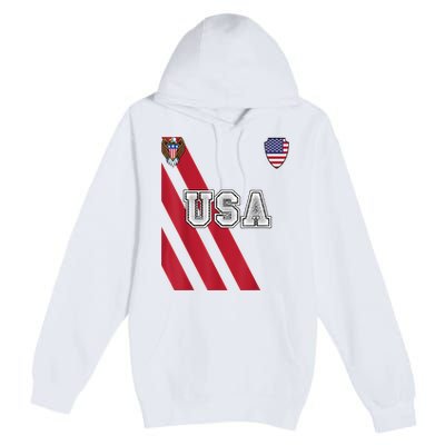 Usa America Soccer Jersey Red Blue Football Usa 2026 Premium Pullover Hoodie