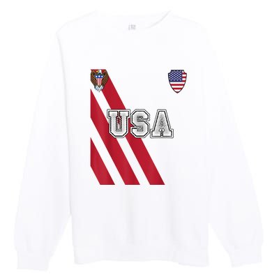 Usa America Soccer Jersey Red Blue Football Usa 2026 Premium Crewneck Sweatshirt