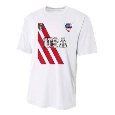 Usa America Soccer Jersey Red Blue Football Usa 2026 Performance Sprint T-Shirt