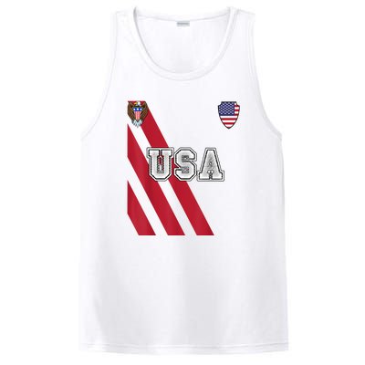 Usa America Soccer Jersey Red Blue Football Usa 2026 PosiCharge Competitor Tank