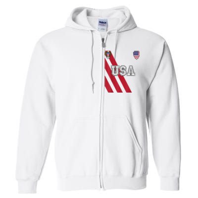 Usa America Soccer Jersey Red Blue Football Usa 2026 Full Zip Hoodie