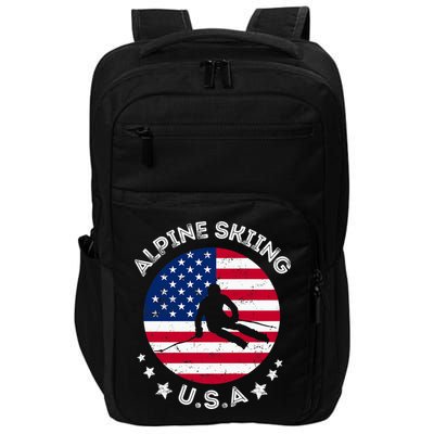 US Alpine Skiing Team Retro Support USA Downhill Skiing Team Impact Tech Backpack