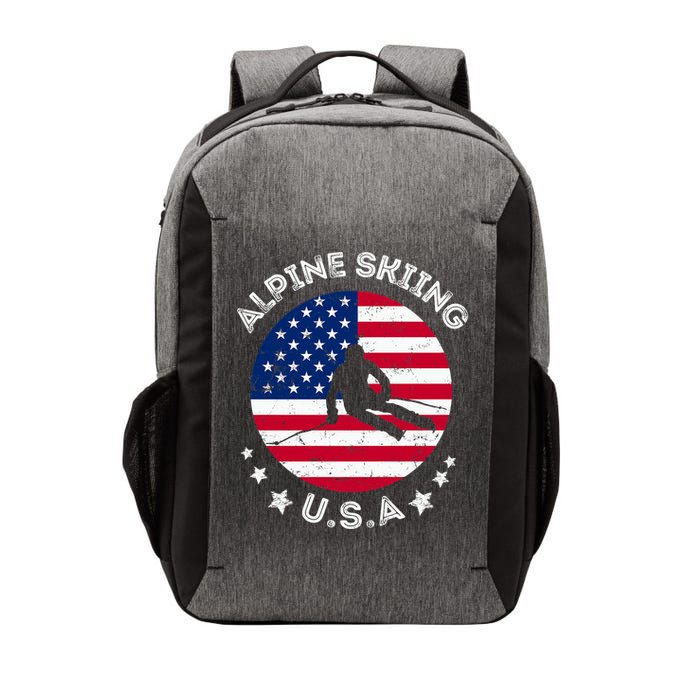 US Alpine Skiing Team Retro Support USA Downhill Skiing Team Vector Backpack
