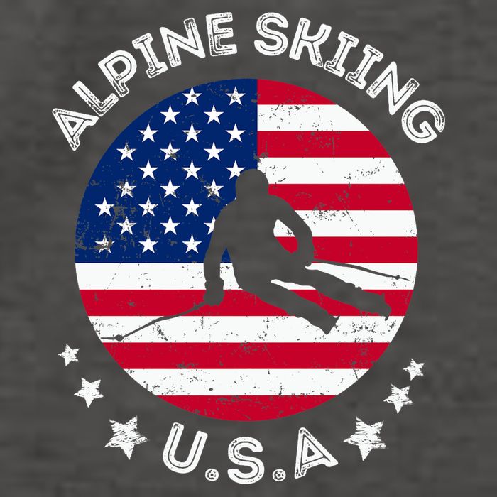 US Alpine Skiing Team Retro Support USA Downhill Skiing Team Vector Backpack