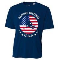 US Alpine Skiing Team Retro Support USA Downhill Skiing Team Cooling Performance Crew T-Shirt