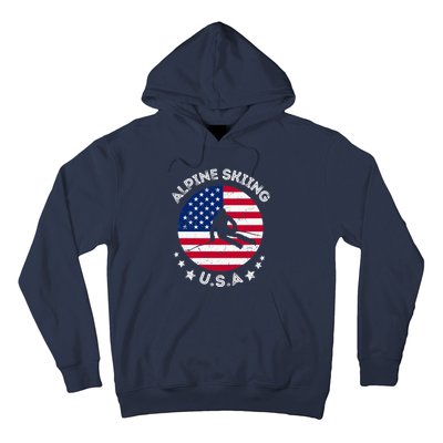 US Alpine Skiing Team Retro Support USA Downhill Skiing Team Hoodie