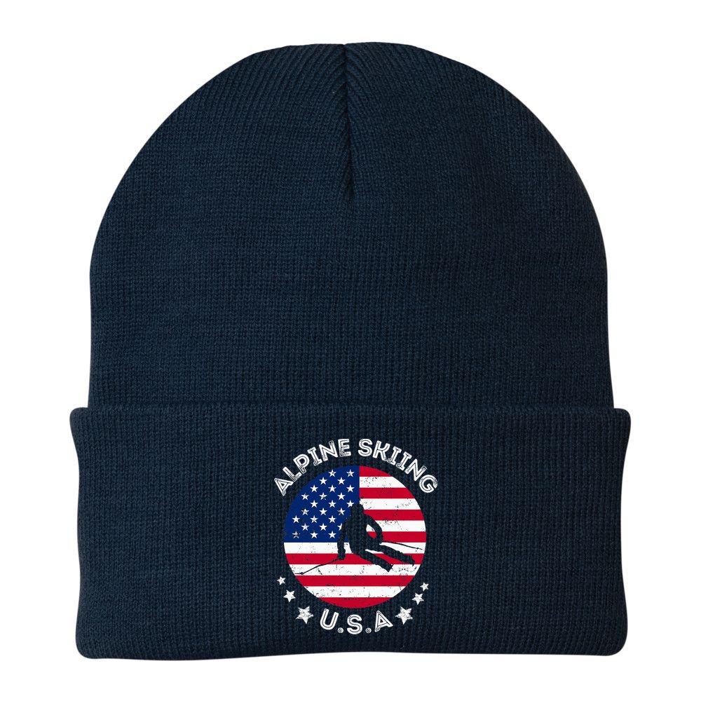 US Alpine Skiing Team Retro Support USA Downhill Skiing Team Beanie