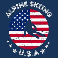 US Alpine Skiing Team Retro Support USA Downhill Skiing Team 16 in Basic Backpack