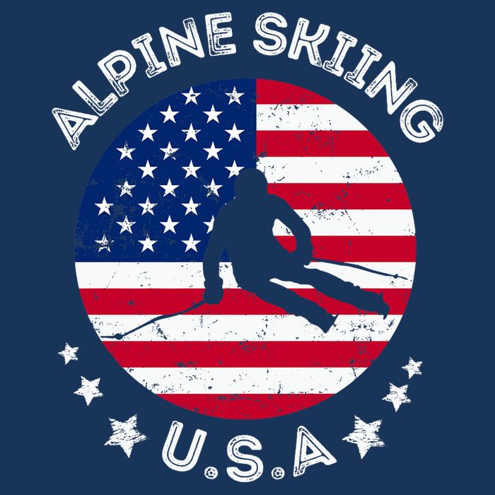 US Alpine Skiing Team Retro Support USA Downhill Skiing Team 16 in Basic Backpack