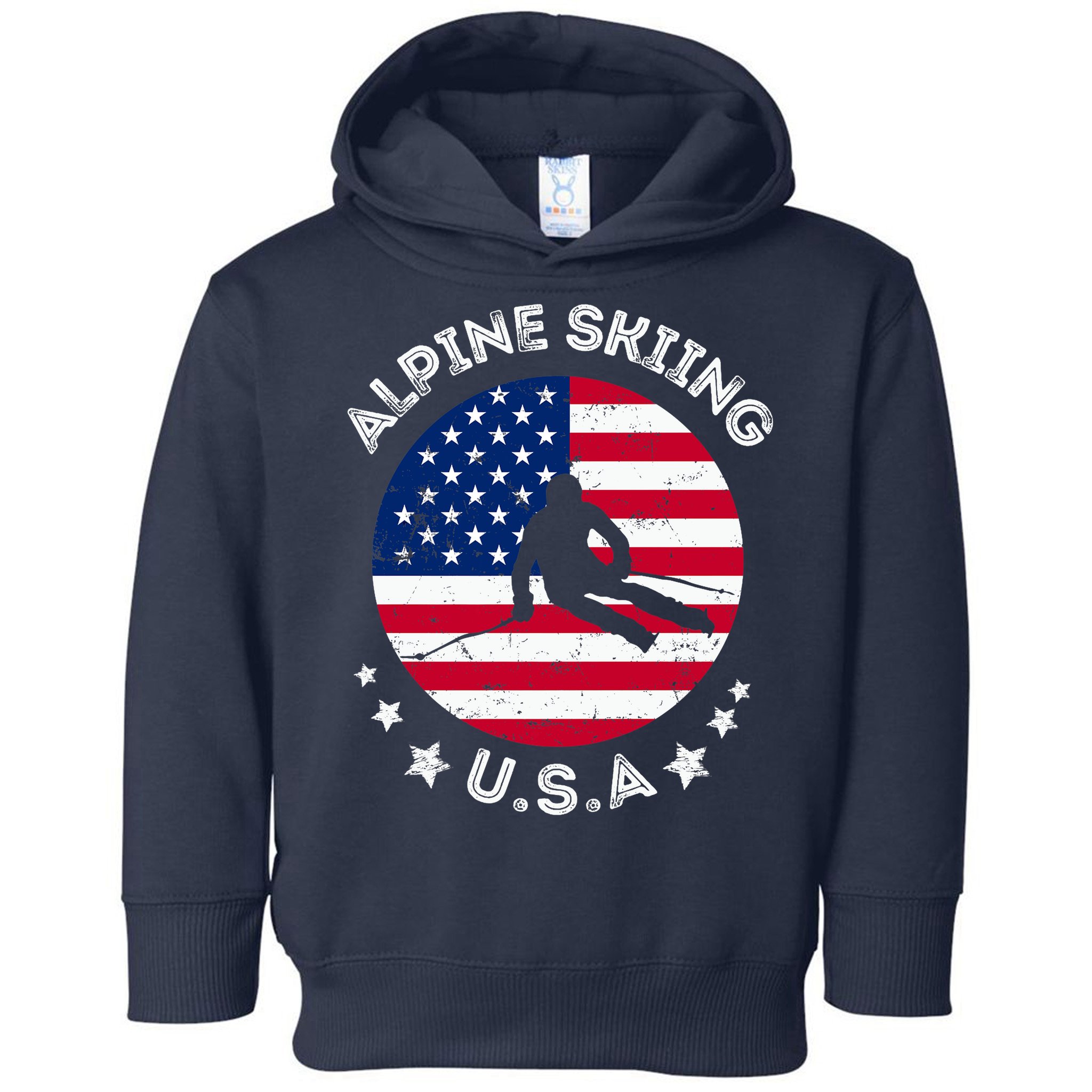 US Alpine Skiing Team Retro Support USA Downhill Skiing Team Toddler Hoodie