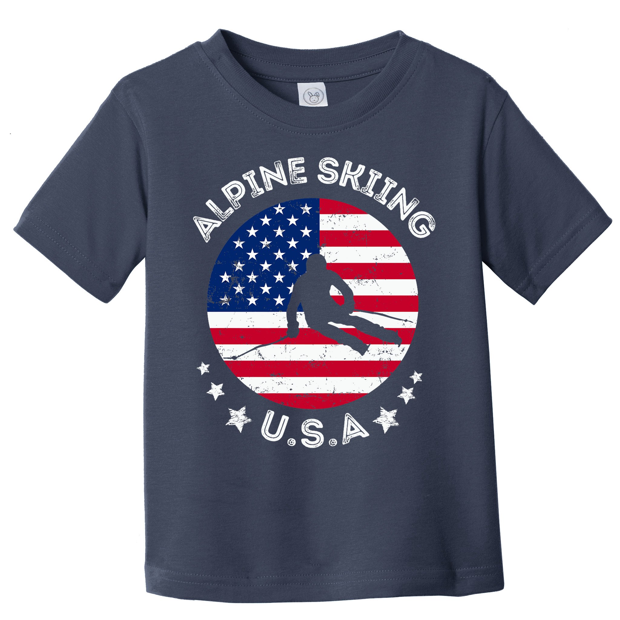 US Alpine Skiing Team Retro Support USA Downhill Skiing Team Toddler T-Shirt
